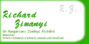 richard zimanyi business card